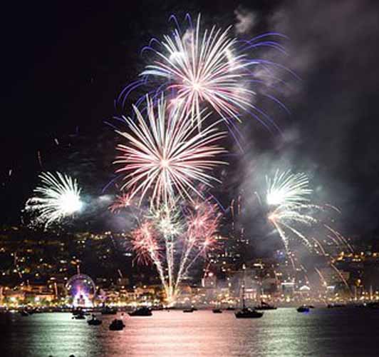 hamptons 4th July Fireworks by Sail boat