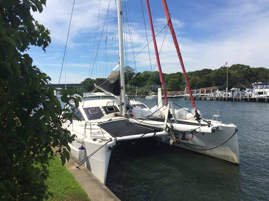  valkyrie catamaran spacious trampoline 